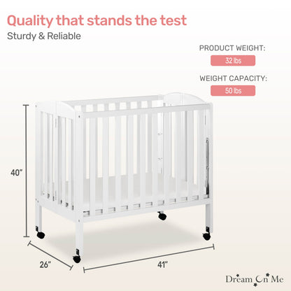 Dream On Me 3-in-1 Portable Folding Crib