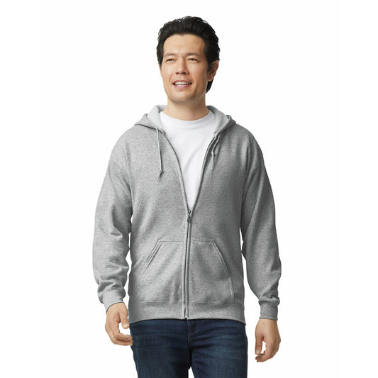 Gildan Adult Fleece Zip Hoodie Sweatshirt, Style G18600, Multipack, Sport Grey (1-pack), Small
