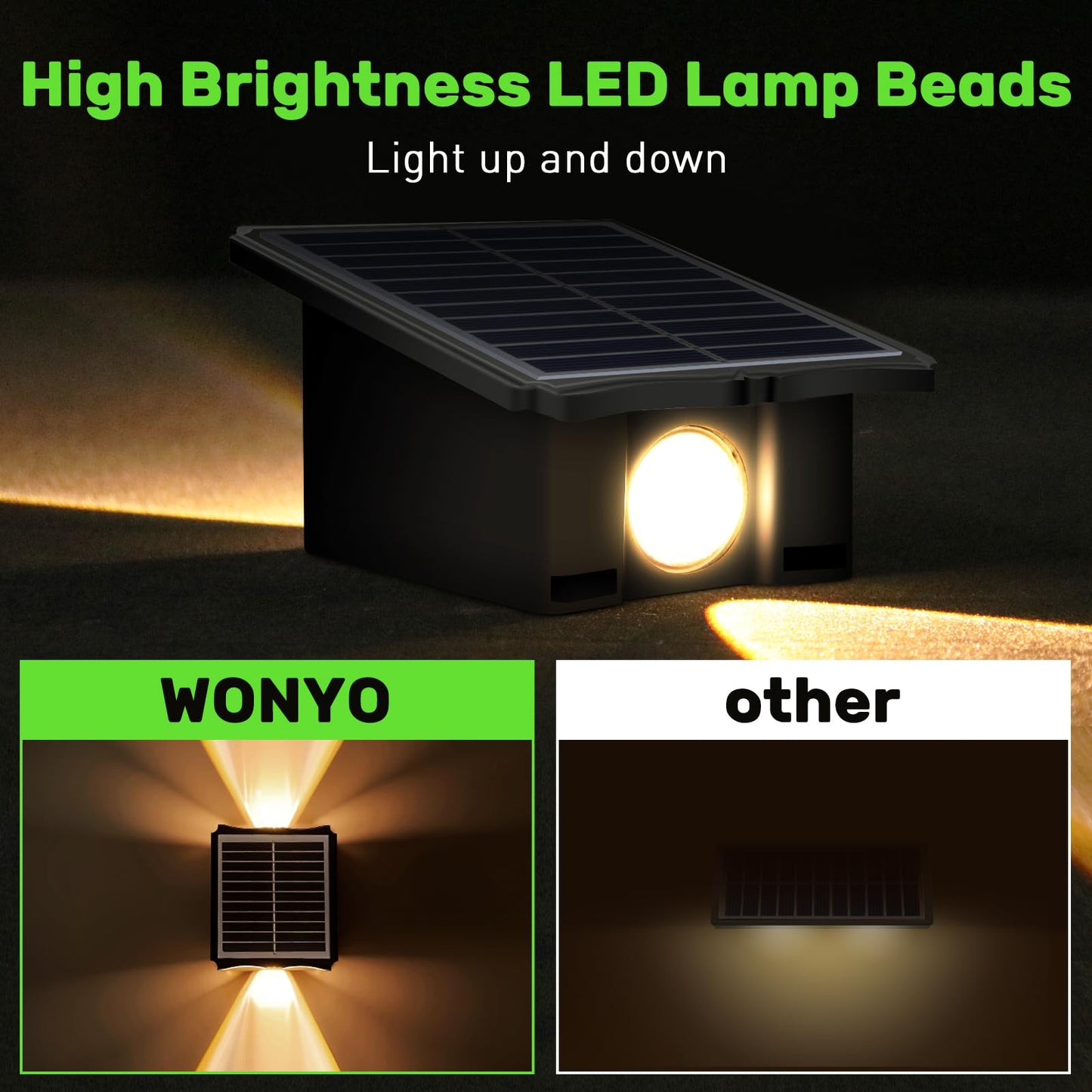 WONYO Solar Wall Lights 4 Pack Waterproof IP65