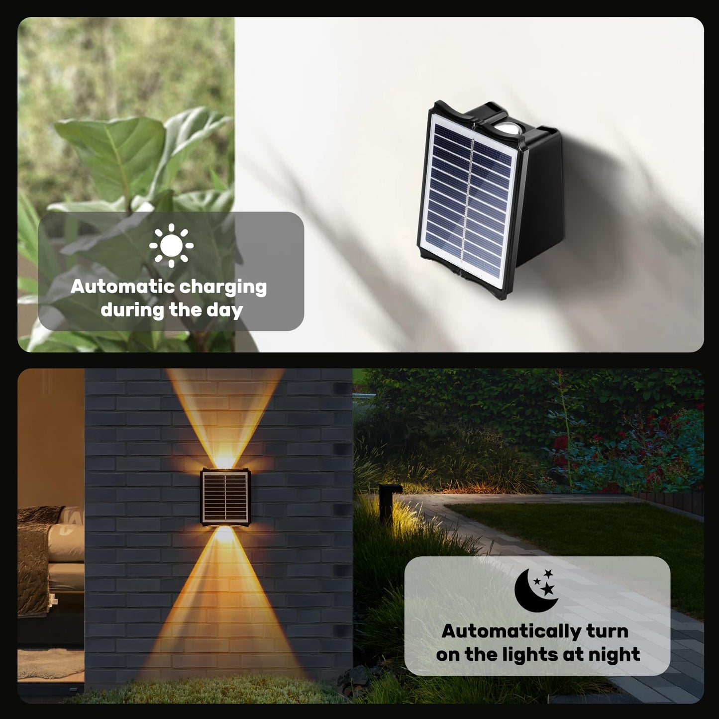 WONYO Solar Wall Lights 4 Pack Waterproof IP65