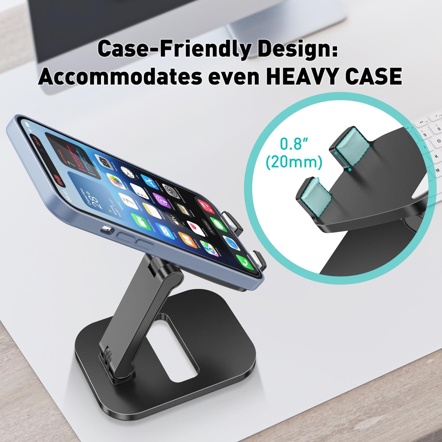 Adjustable Phone Stand for Desk - Foldable Holder