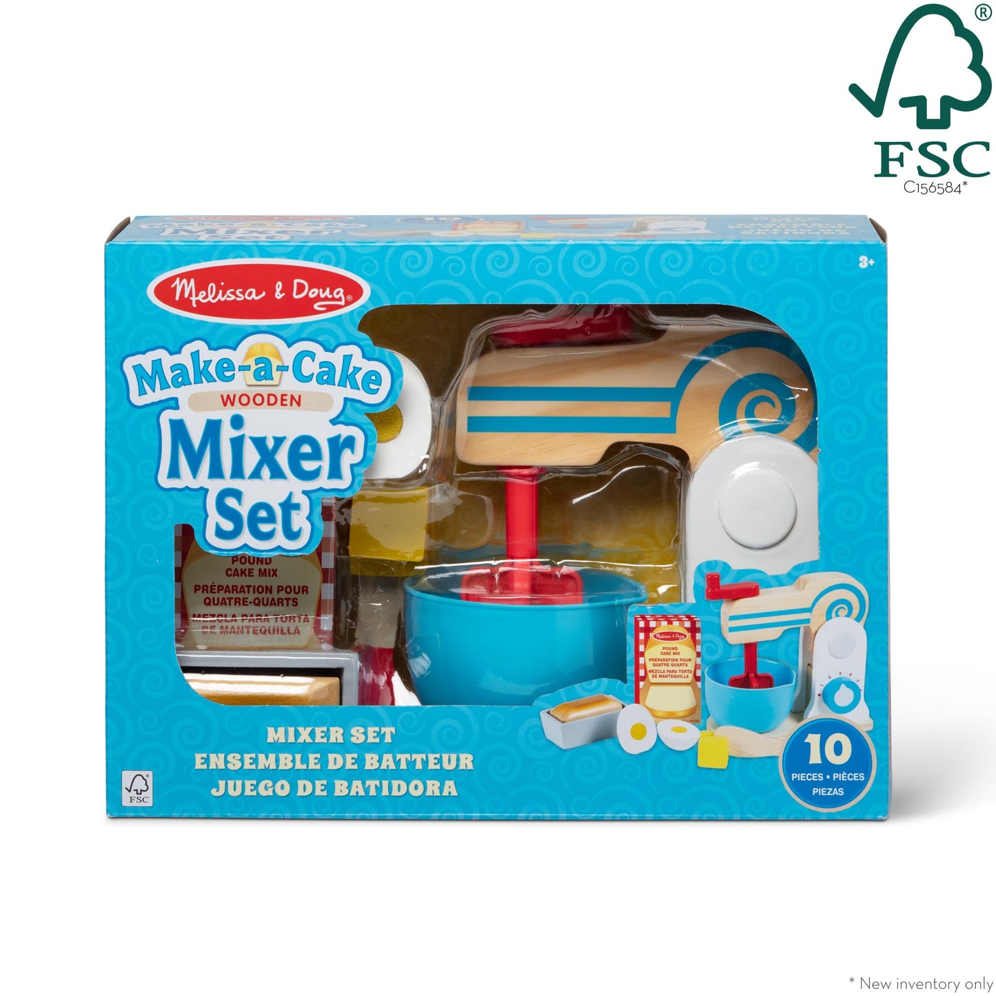 Melissa & Doug Wooden Make-a-Cake Mixer Set