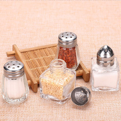 4 Pcs Mini Glass Salt and Pepper Shakers