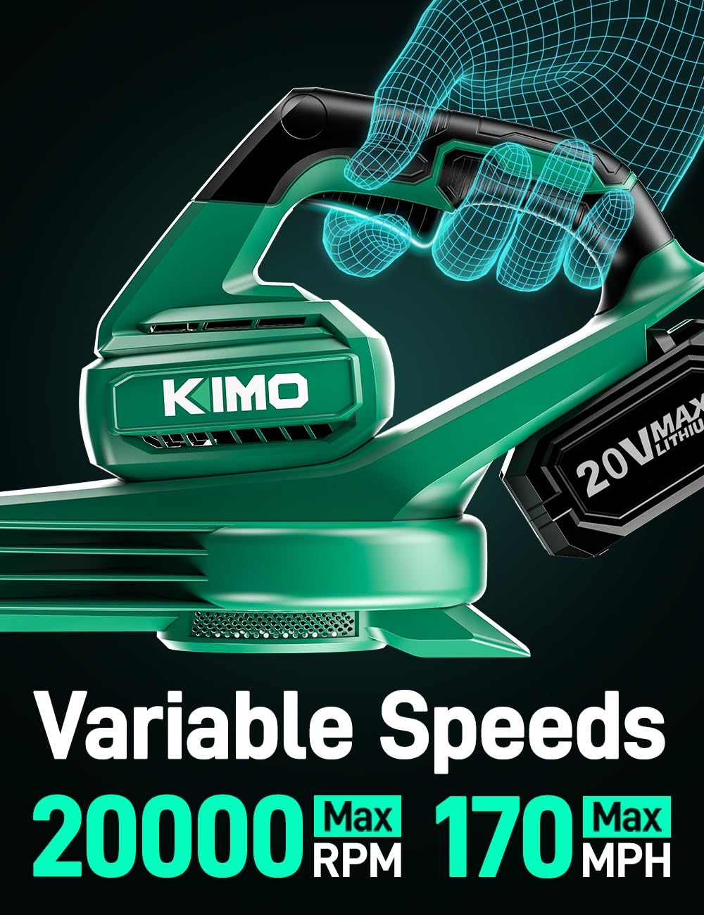 K I M O. Cordless Leaf Blower with Battery