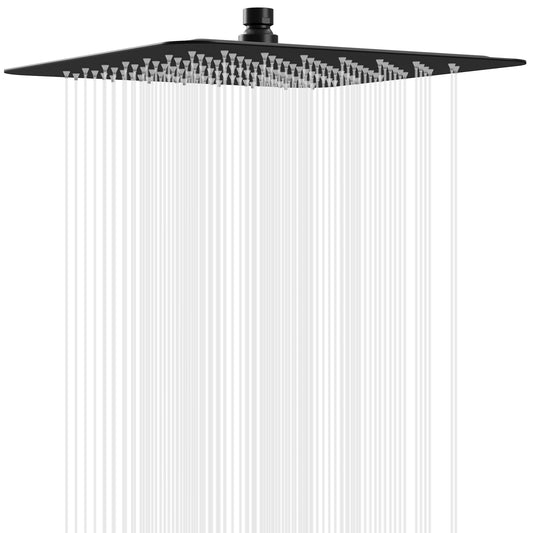 12" Matte Black Rain Shower Head