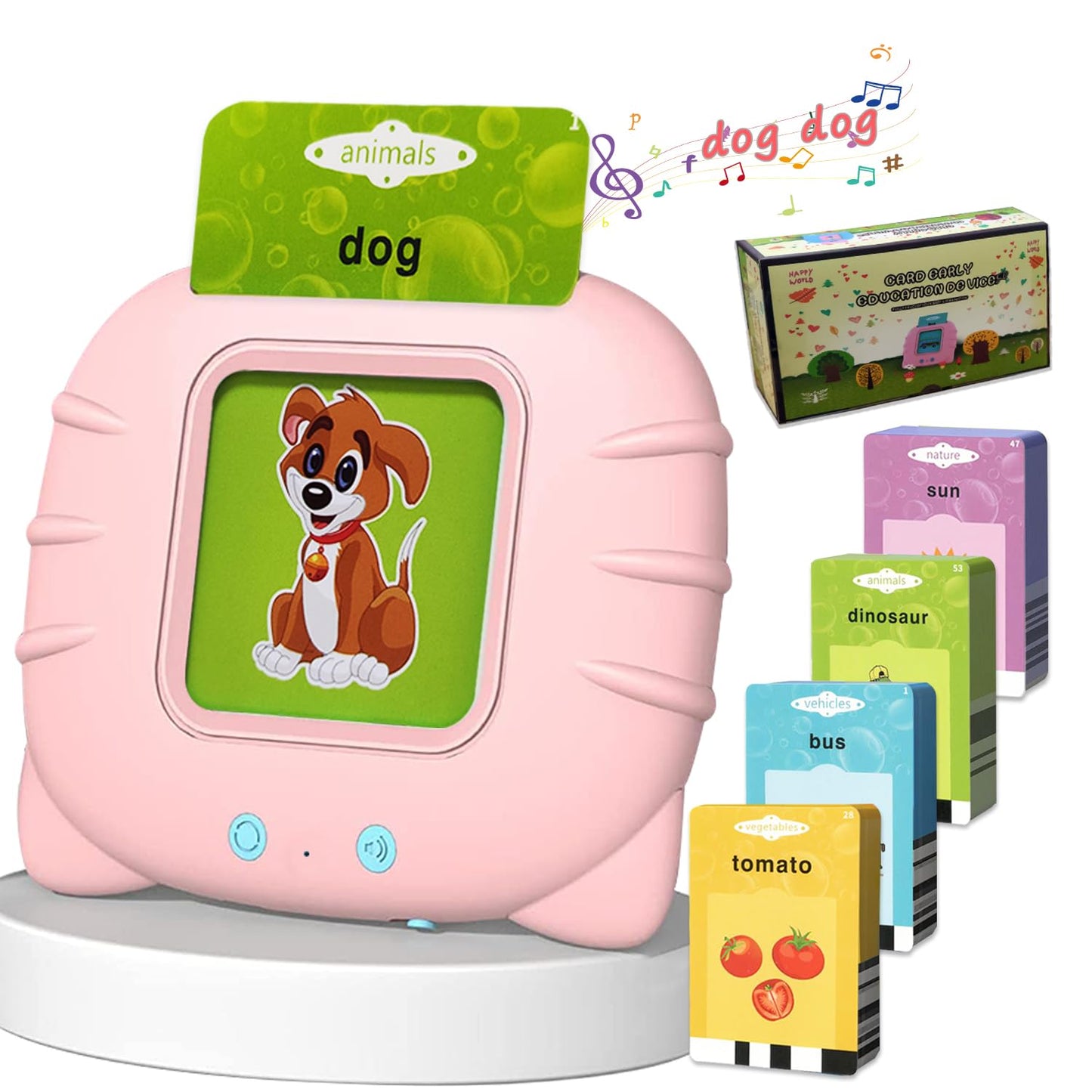 BAOXUE Toddler Learning Toys for 1 2 3 4 Year Old Girls Boys,Educational Toys for Toddlers Ages 2-4,Talking Flash Cards with 224 Sight Word,Speech Therapy Autism Toys Birthday Gift for Kids 1-3 (Pink)