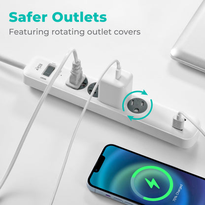 KMC 4-Outlet Surge Protector with USB Ports