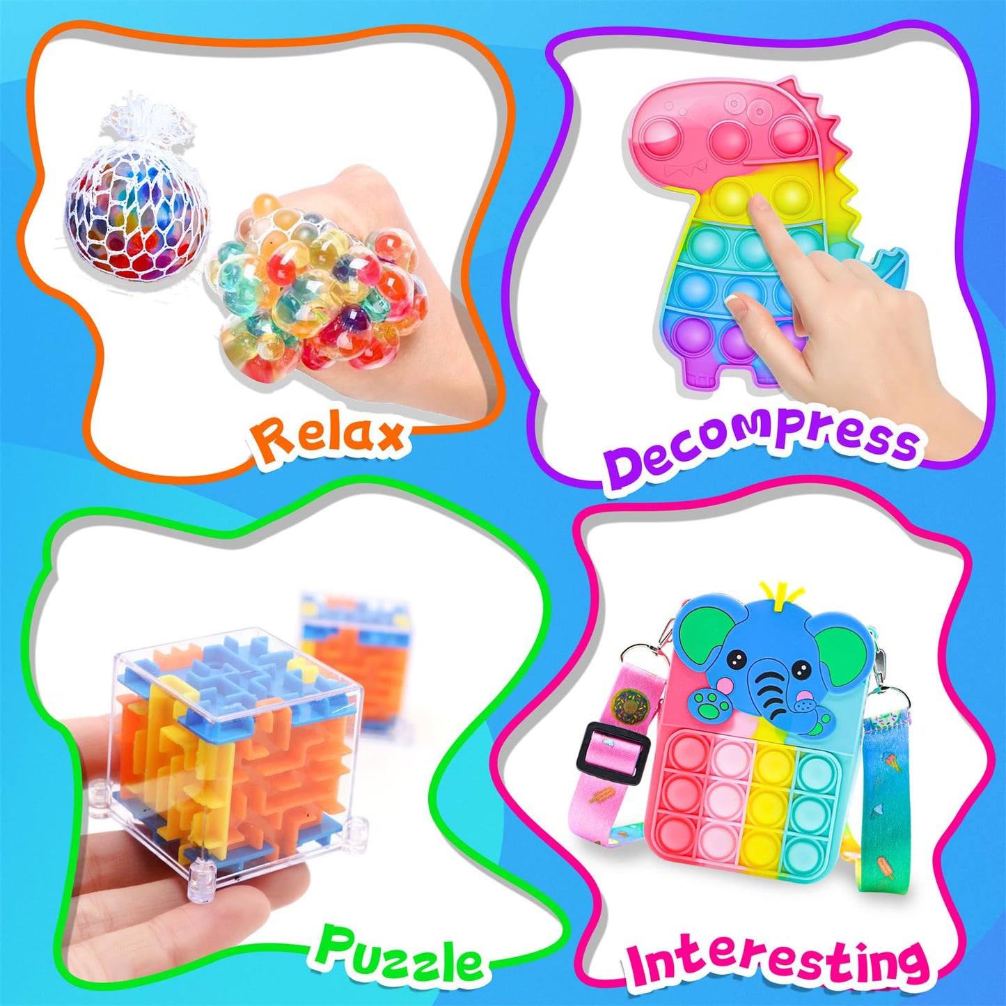 Fidget Toys Pack for Kids, 1000pcs Party Favors