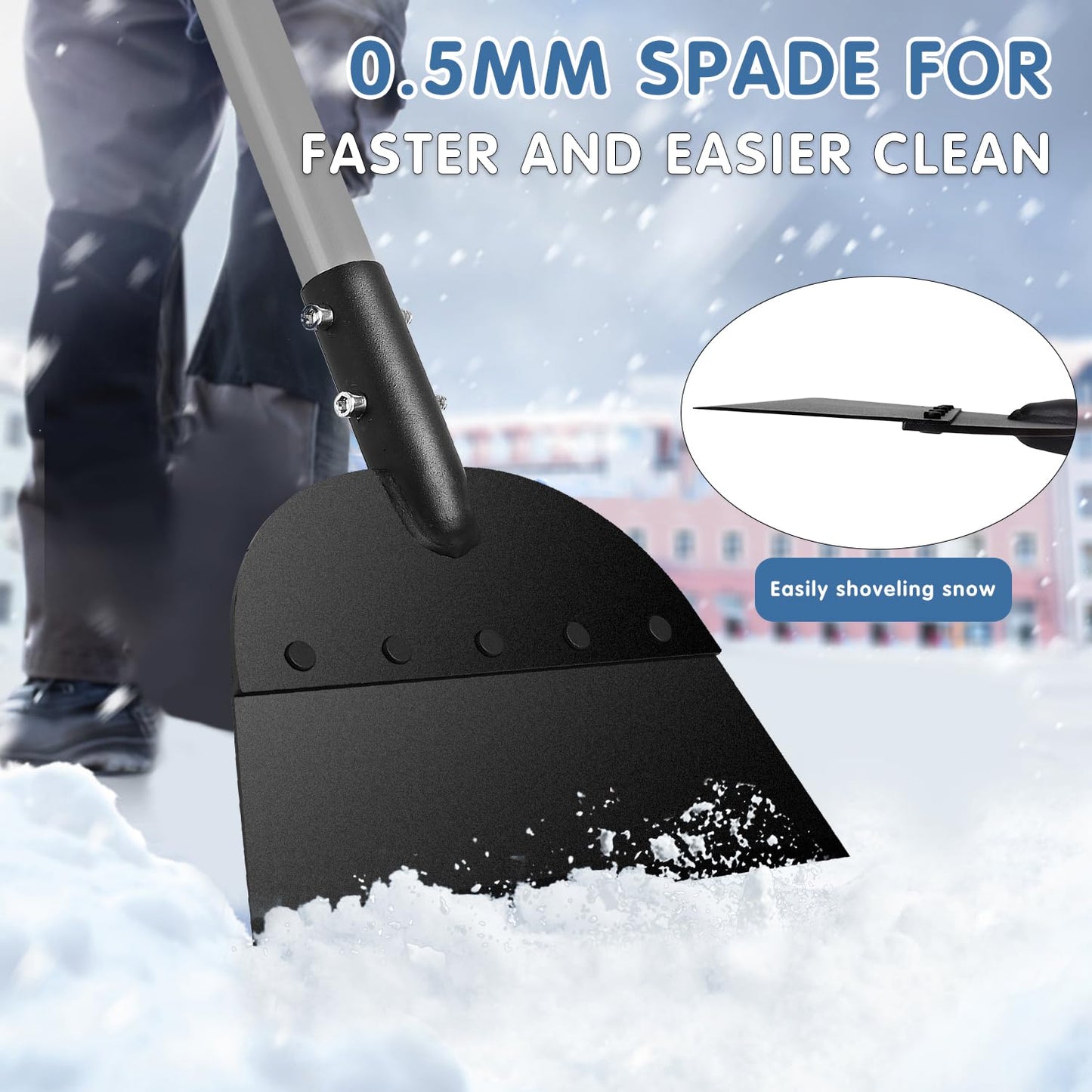 REAPALOT Stainless Steel Snow Shovel for Driveway