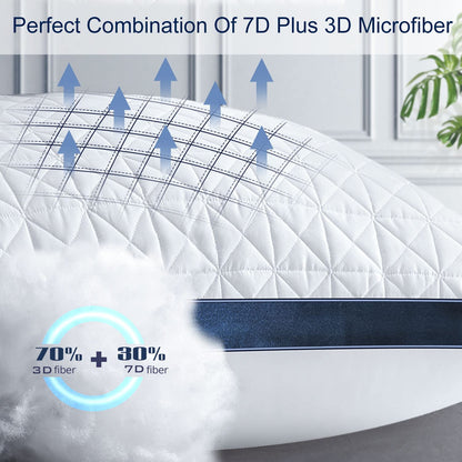 2 Pack Cooling Queen Size Pillows for Sleepers