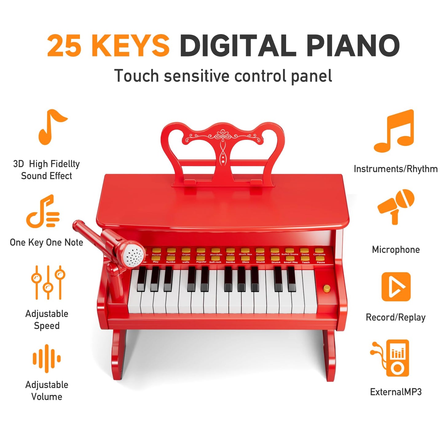 Kids Digital Piano Keyboard - Educational Musical Toy