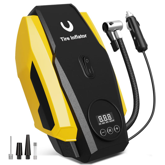 Portable Tire Inflator with Auto Shutoff & LED Light
