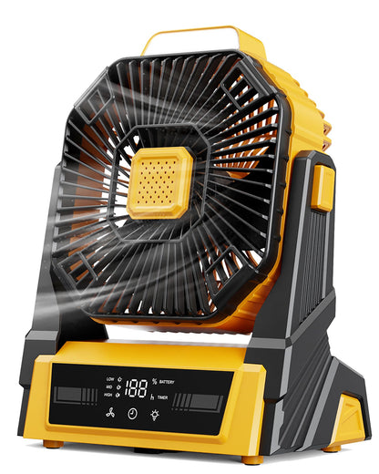 Portable Camping Fan with Lights and Battery