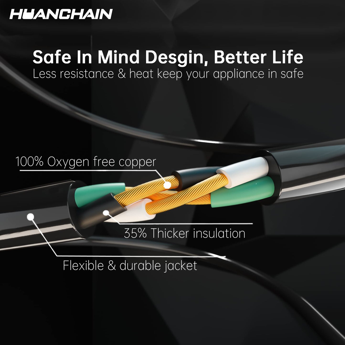 15ft Waterproof Heavy Duty Extension Cord