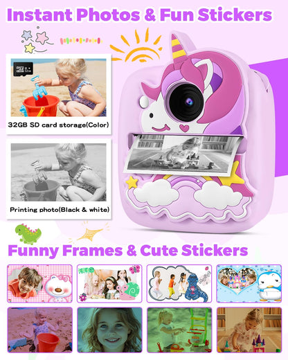 Kids Instant Print Camera for Ages 3-10