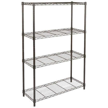 Amazon Basics 4-Shelf Adjustable Heavy Duty Steel Wire Rack Storage Shelving Organizer for Kitchen, Garage, 36" L x 14" W x 54" H, Black