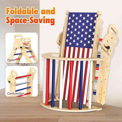 Wooden Montessori Climbing Triangle Set for Kids