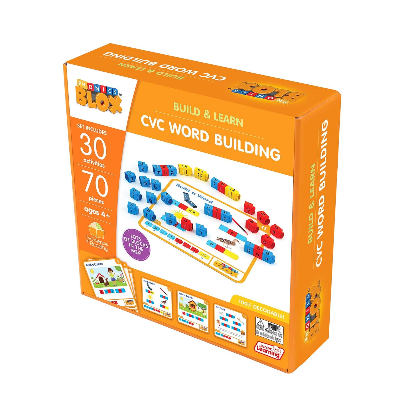 CVC Word Building Activity Cards for Kids 4+