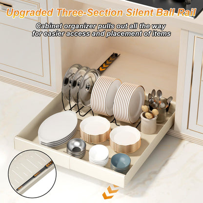 Adjustable Pull-Out Kitchen Cabinet Organizer
