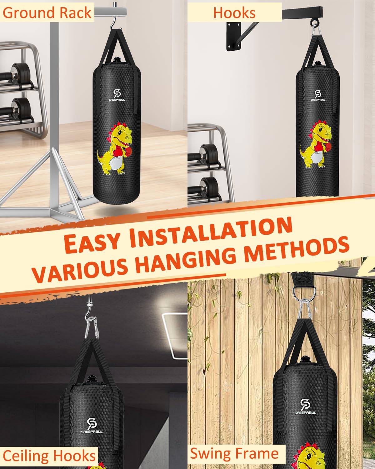 Kids Punching Bag for Boxing - Air/Water Fillable