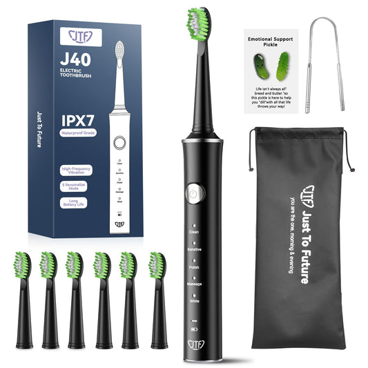 Electric Toothbrush with 6 Brush Heads and Timer