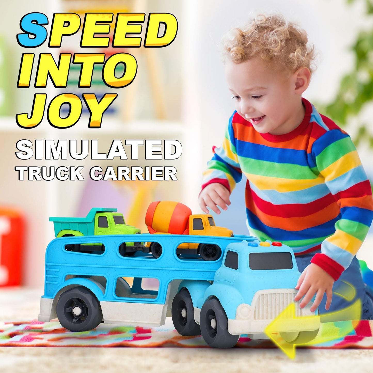 Wheat Straw Toy Cars for Toddlers 2-4