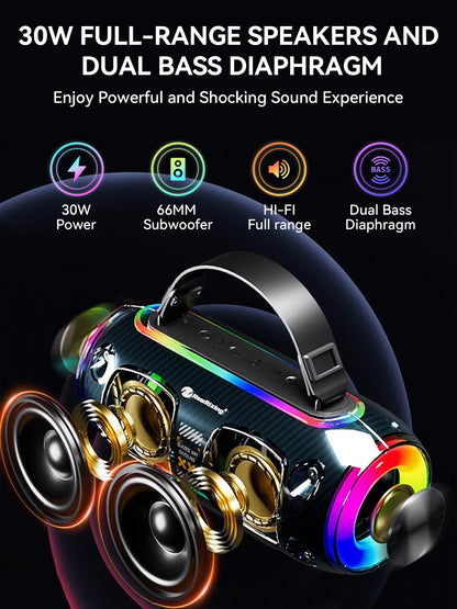 Portable Karaoke Machine with 2 Wireless Microphones