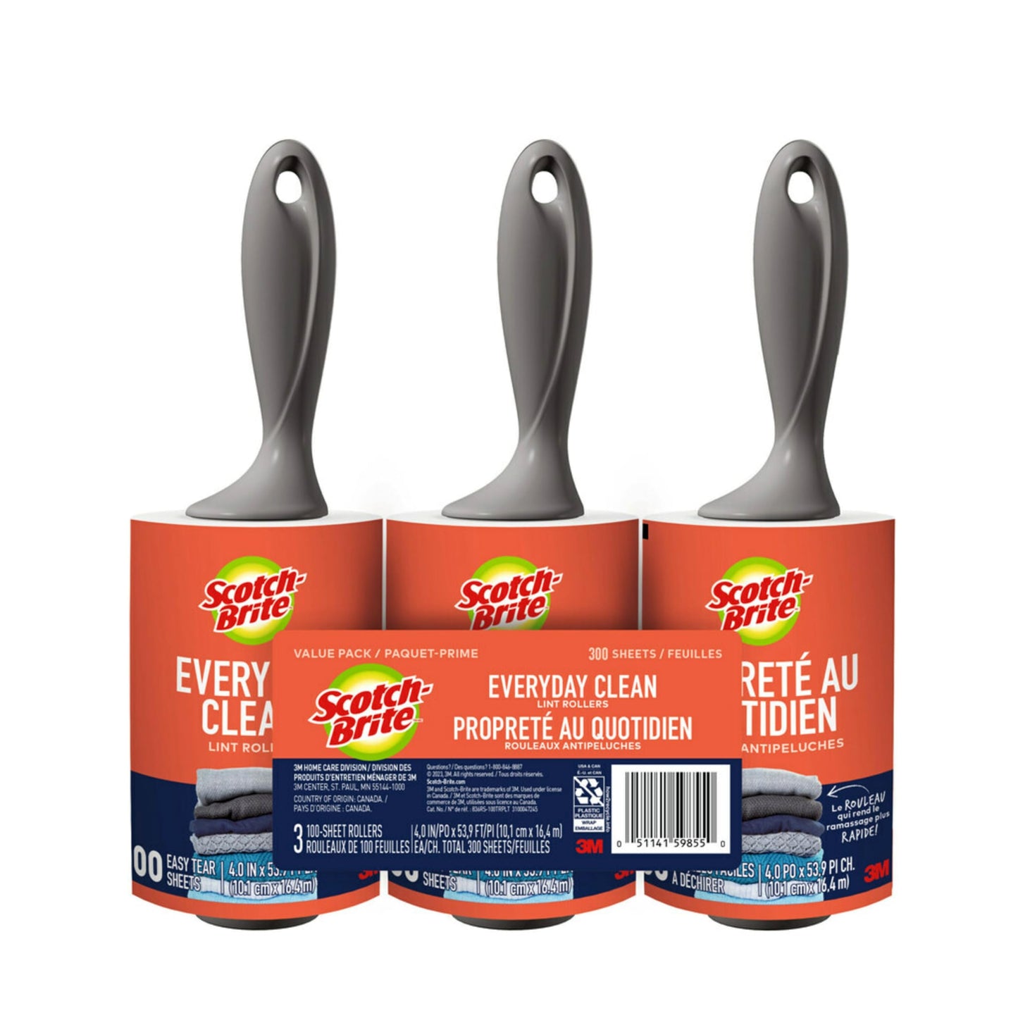 3 Pack Scotch-Brite Lint Roller for Pet Hair