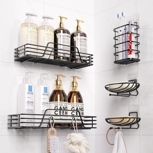 5-Pack Adhesive Shower Caddy Organizer Shelves