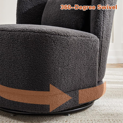 Modern Velvet Swivel Accent Chair with Cushion