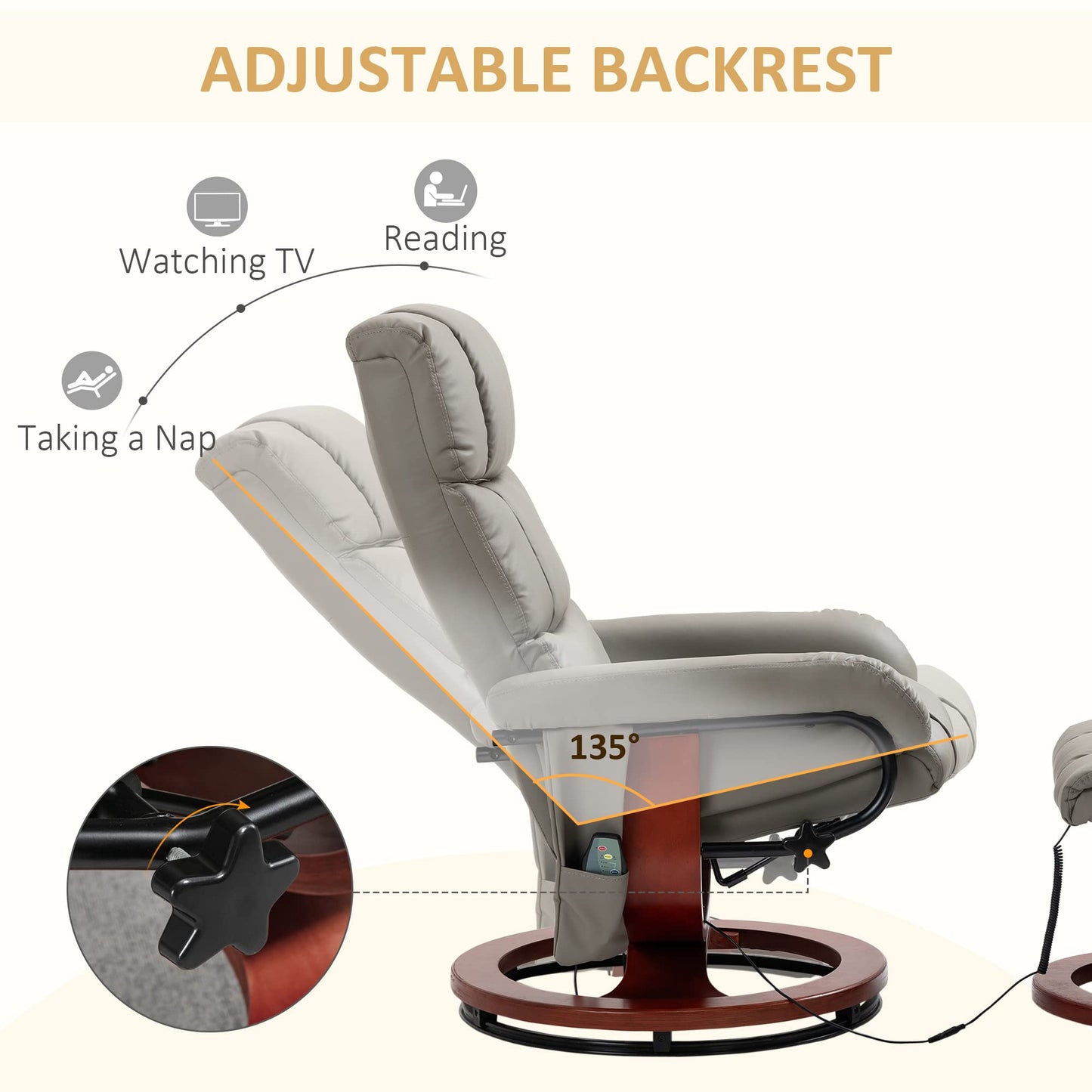 HOMCOM Massage Recliner Chair with Ottoman