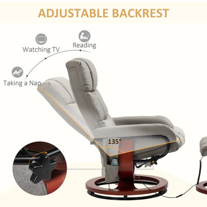 HOMCOM Massage Recliner Chair with Ottoman