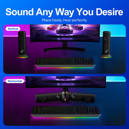 Hi-Fi Stereo Computer Speakers with LED Lighting