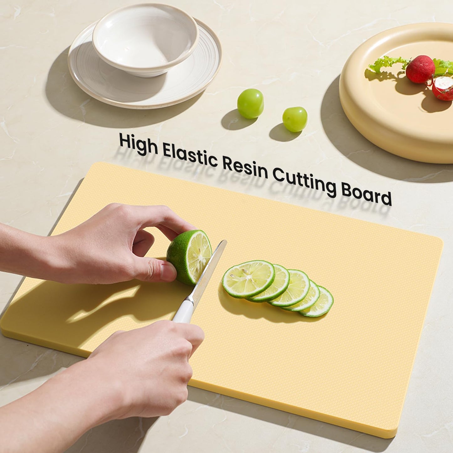 2-Piece Thick Cutting Board Set with Anti-Slip