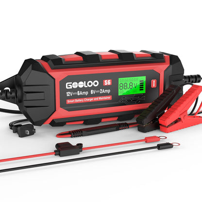 GOOLOO 6 Amp Smart Battery Charger and Maintainer