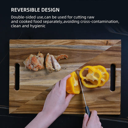 Acacia Wood Cutting Board with Handle 15" x 9.5"