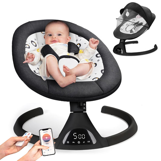 Portable Electric Baby Swing with Bluetooth Music