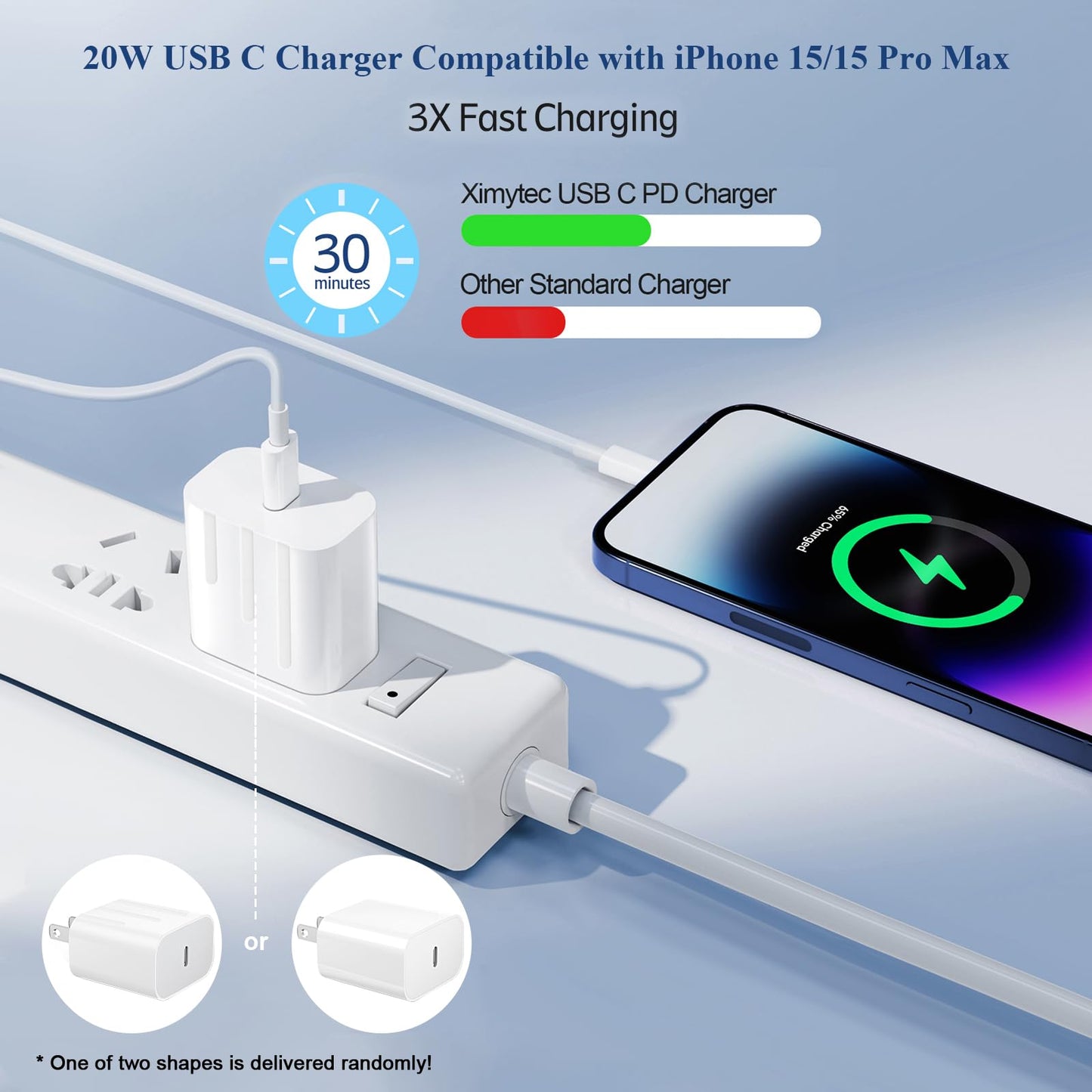 20W USB C Fast Charger with 6FT Cable