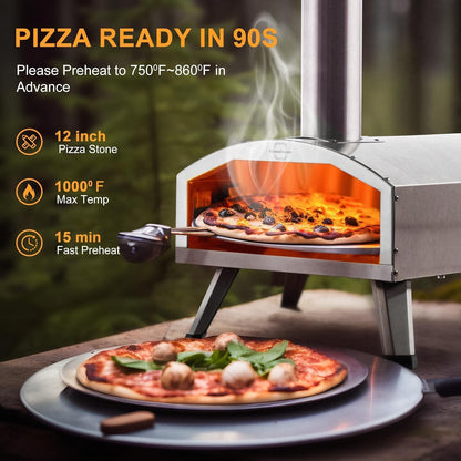 12-Inch Portable Wood Pellet Pizza Oven