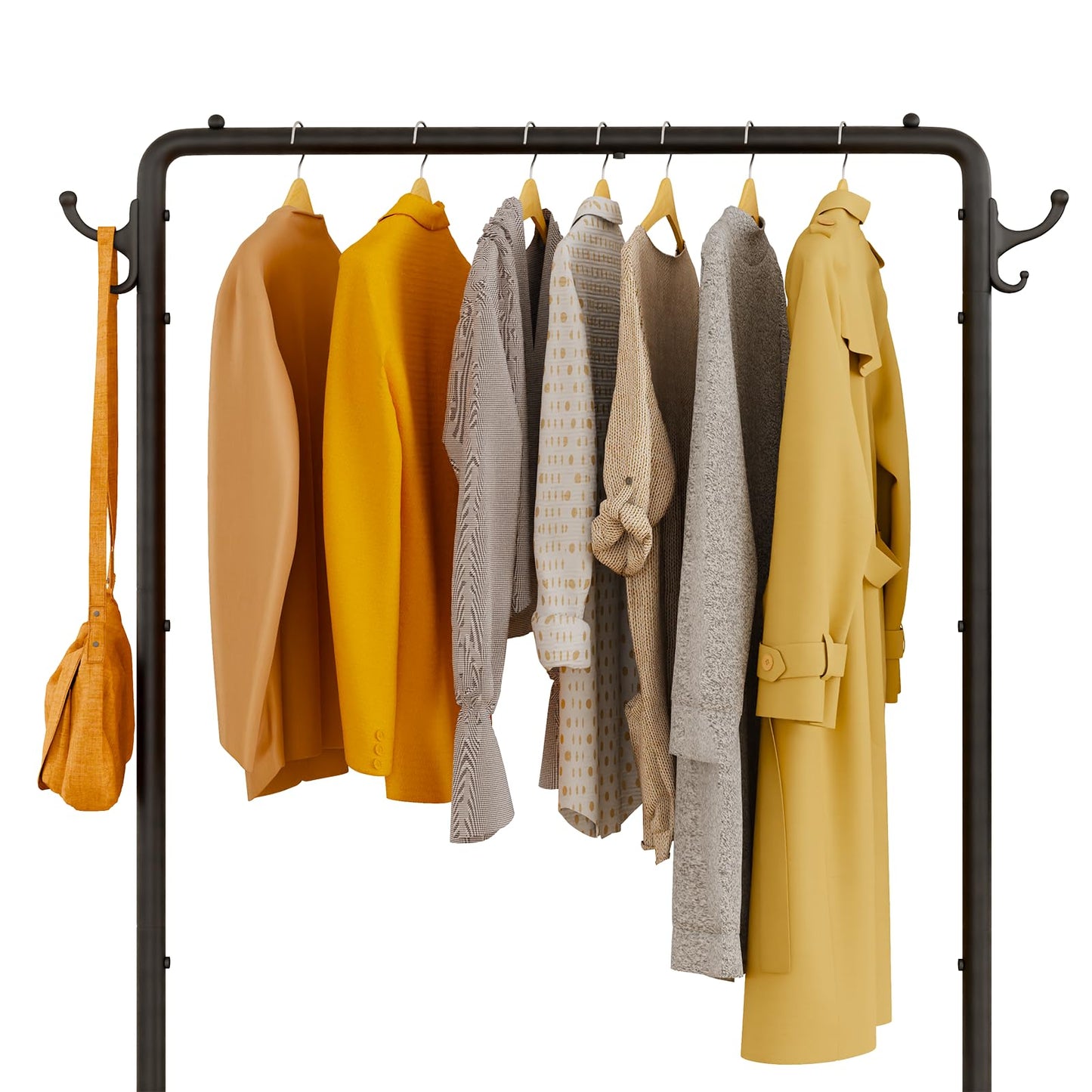 Wiracks Rolling Clothes Rack With Bottom Shelves