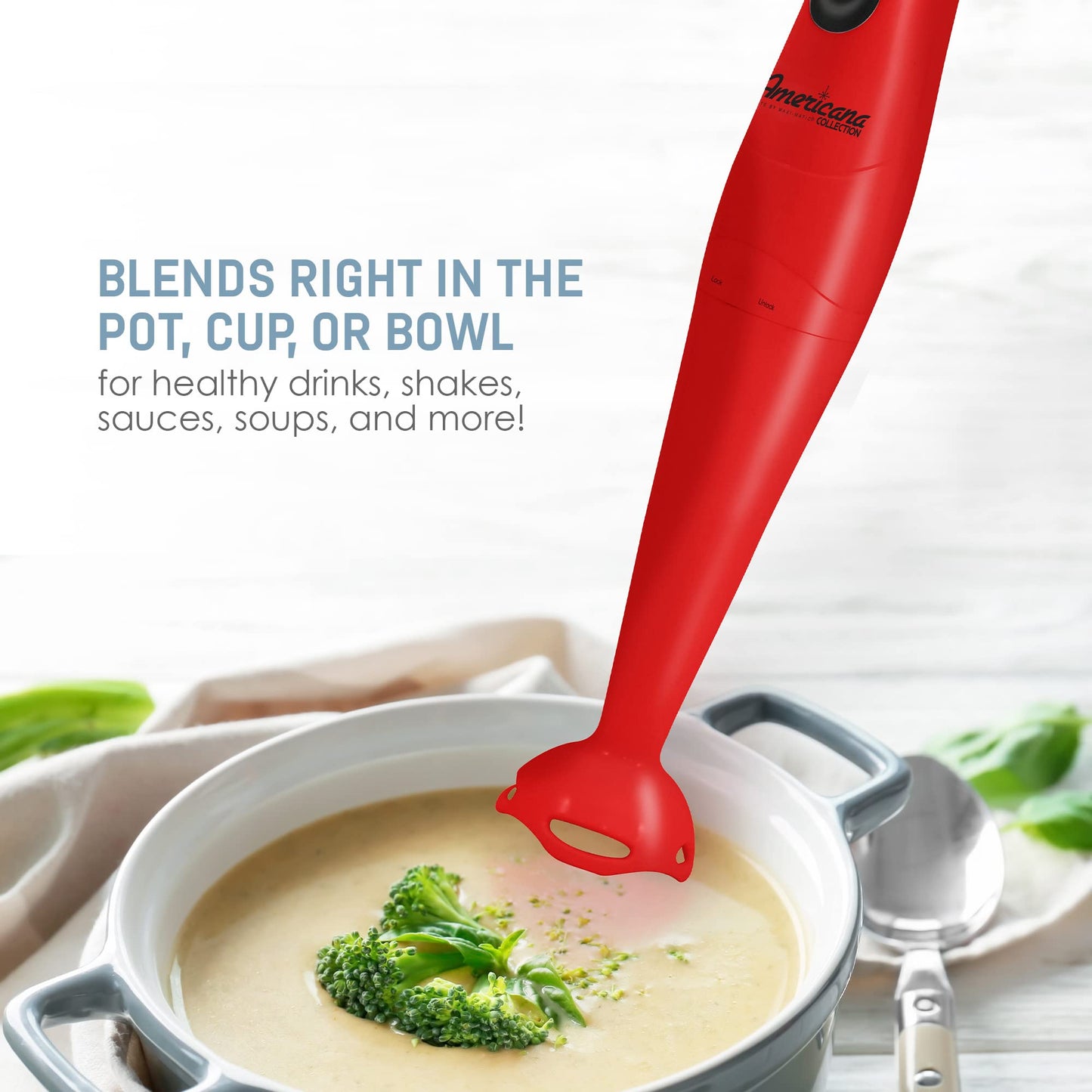 Elite Gourmet Immersion Hand Blender with One-Touch Control