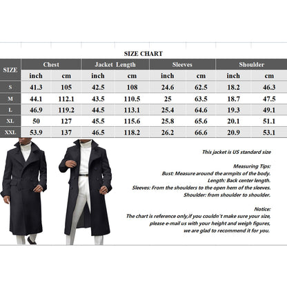 INVACHI Men's Wool Blend Pea Coat with Pockets