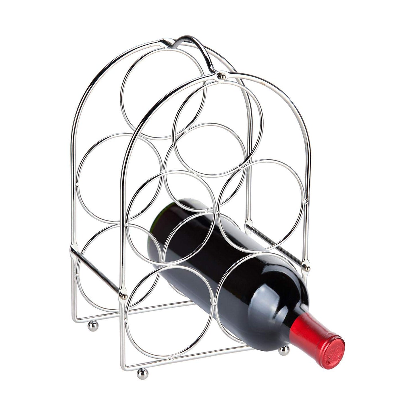 Home Basics Tabletop Wine Rack, Chrome, 5-Bottle