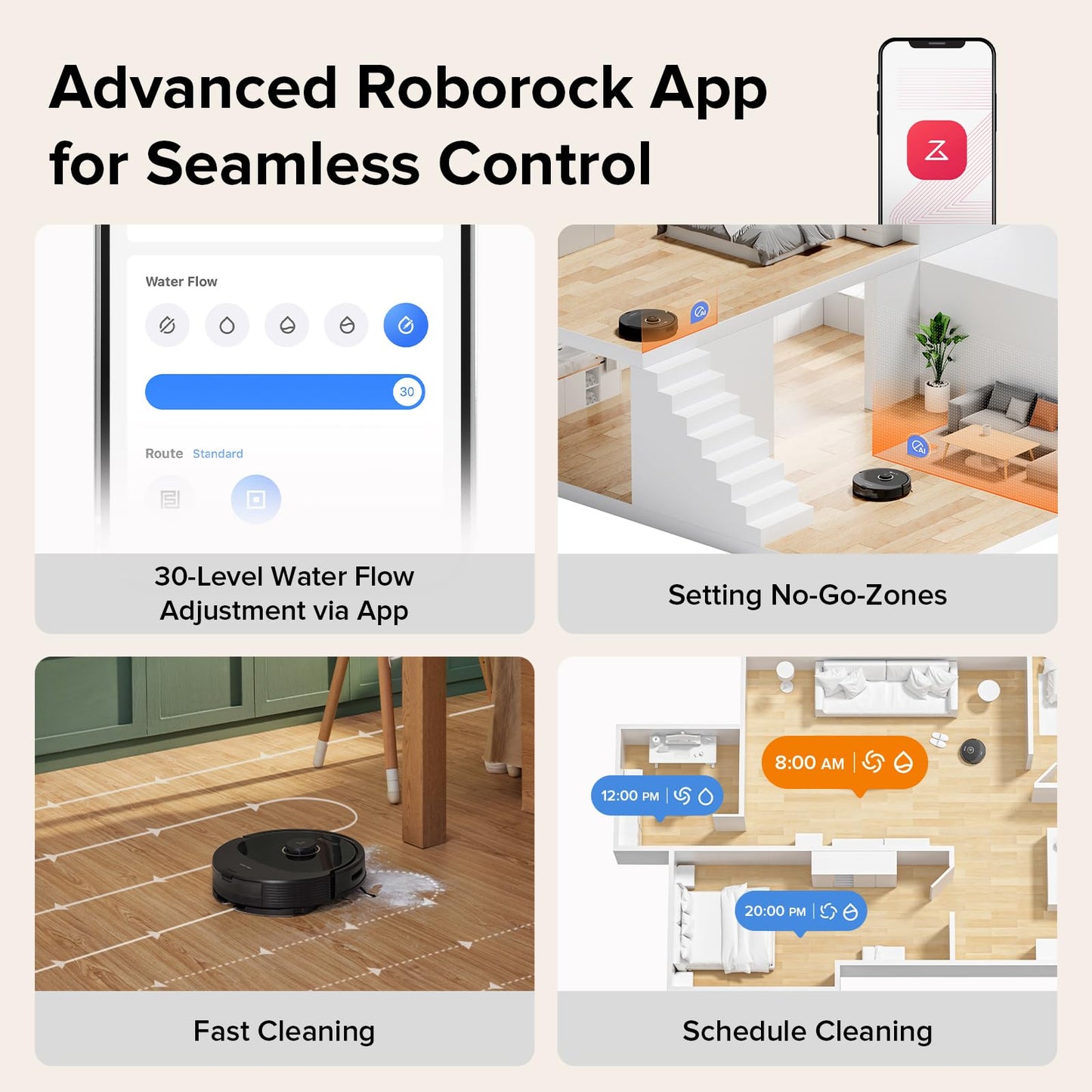 Roborock Q8 Max Robot Vacuum and Mop Cleaner