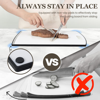 Non-Slip Plastic Cutting Boards Set of 3