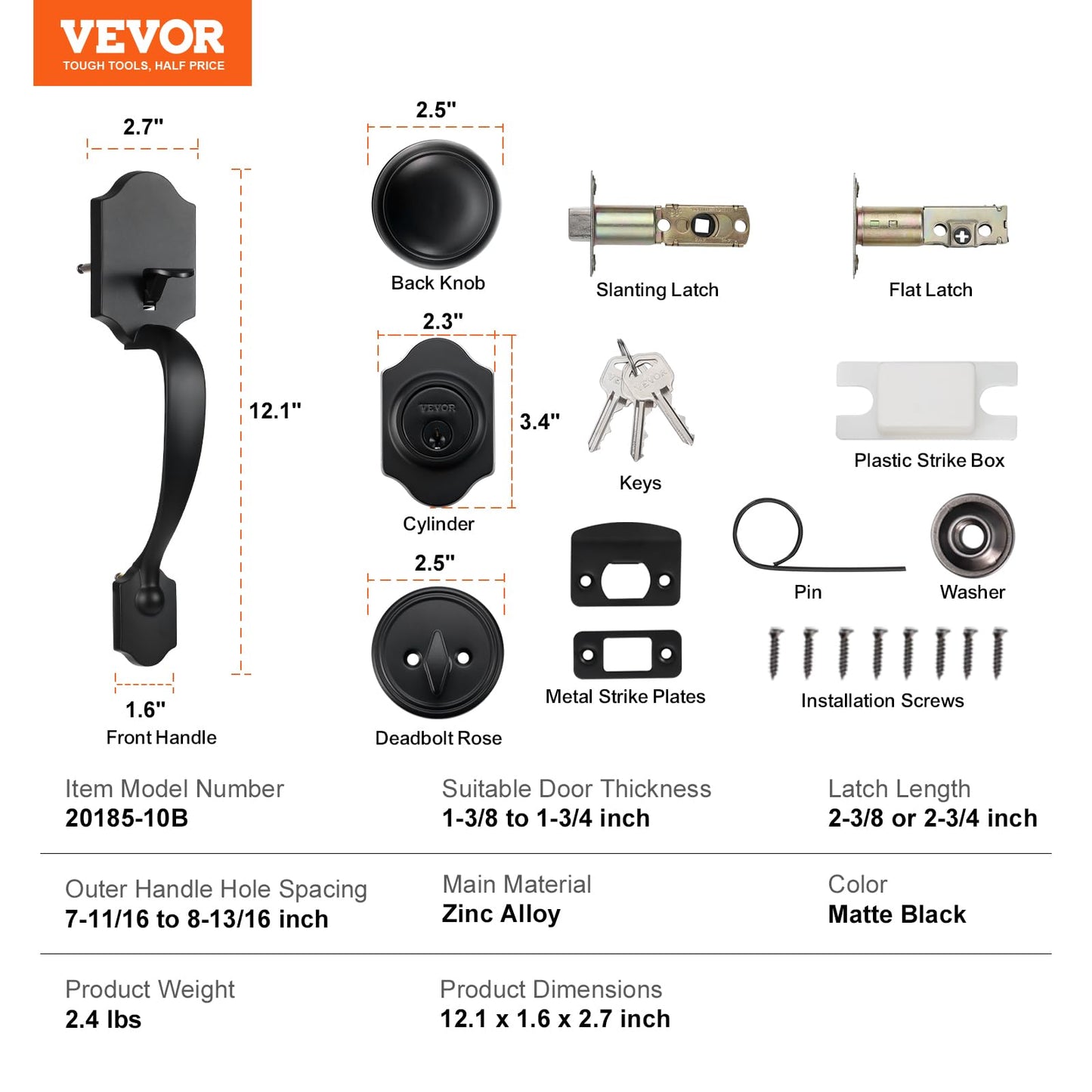 VEVOR Front Door Handle and Deadbolt Set