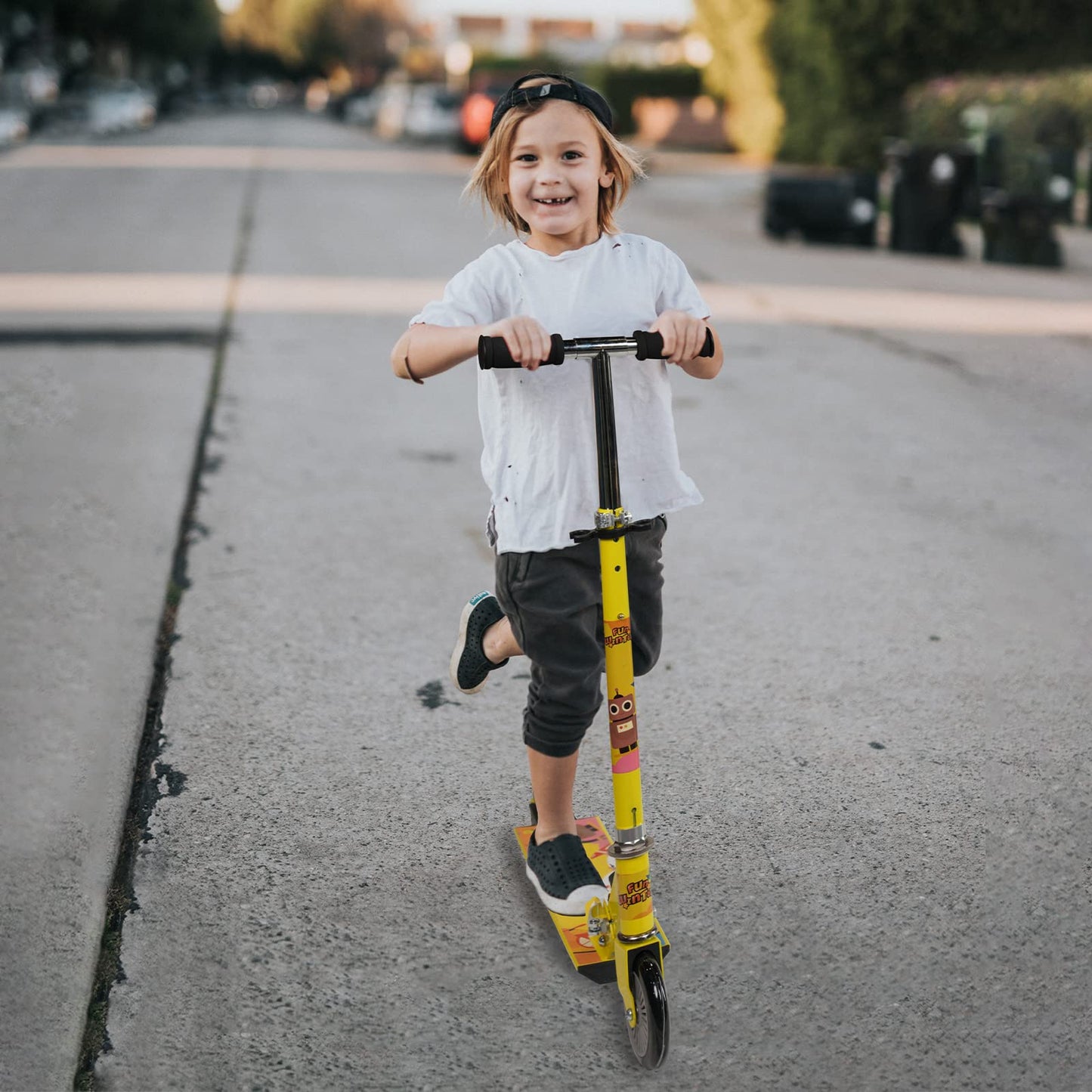 FunWater 2-in-1 Kids Kick Scooter, Snow Sled Kick Scooter Conversion Kit, Foldable Body, Light Weight, Adjustable Height Handle, Toddler Scooter for Kids
