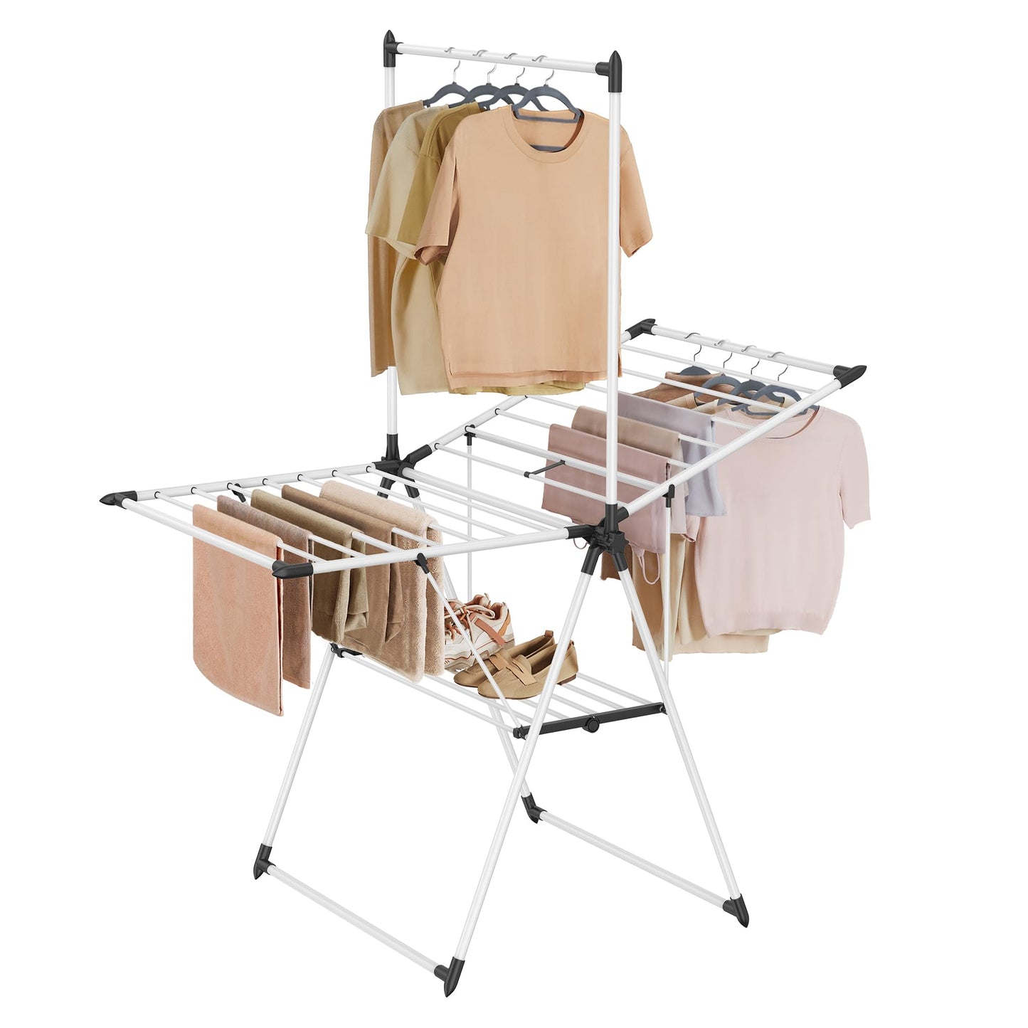 SONGMICS Foldable 2-Level Laundry Drying Rack