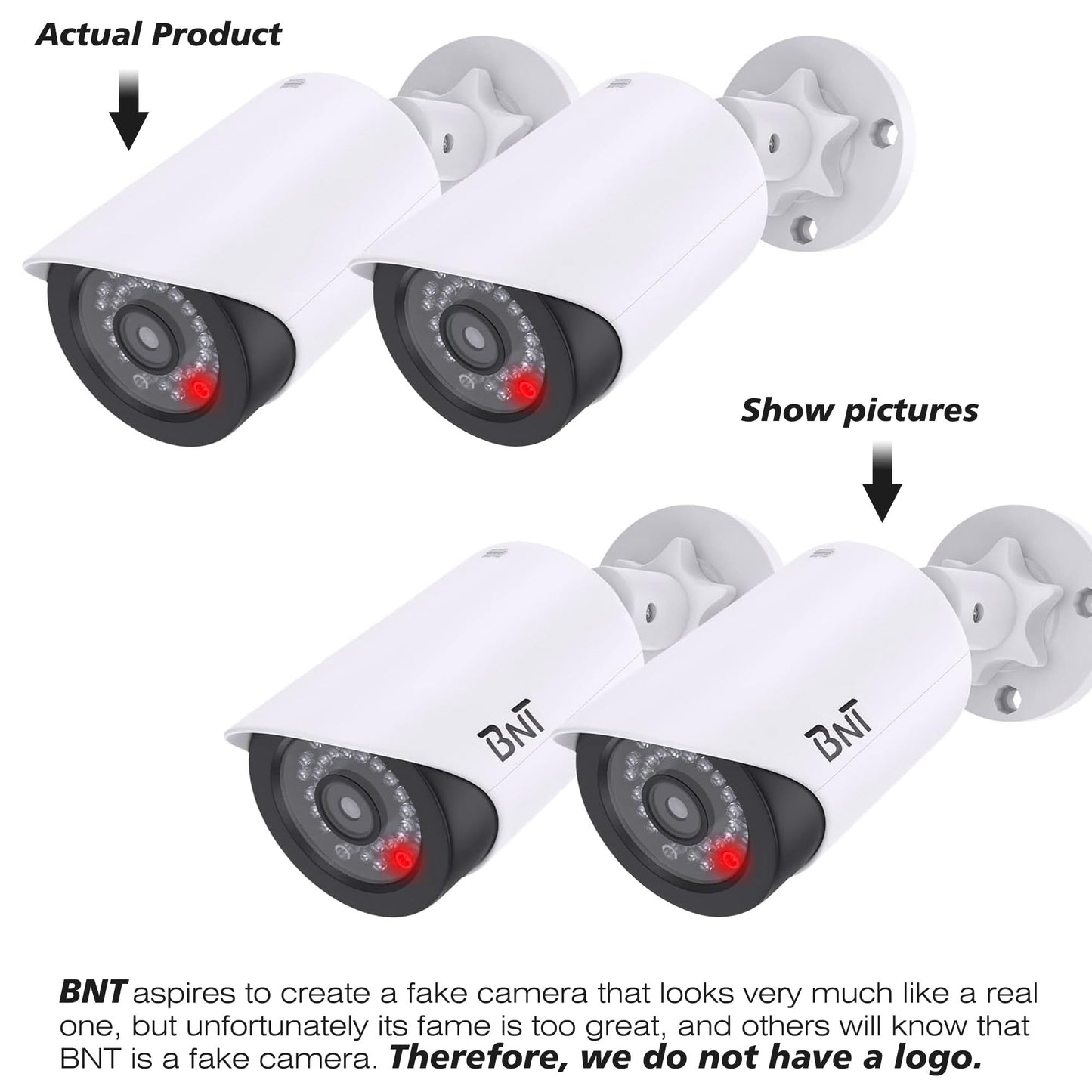 2 Pack Dummy Fake Security Cameras for Home