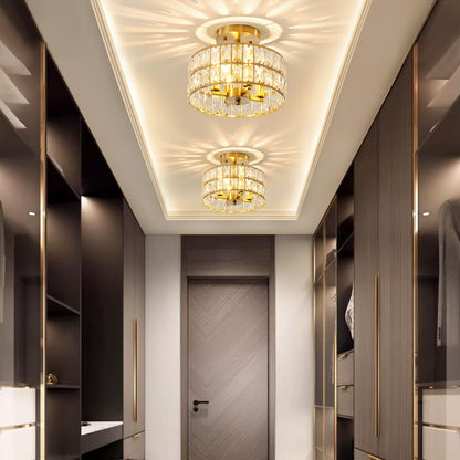 Modern Crystal Semi Flush Mount Ceiling Light